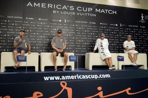 America’s Cup Match by Louis Vuitton Press Conference: Brad Butterworth and Juan Vila (Alinghi) Adam Beashel and Dean Barker (Emirates Team New Zealand). © ACM2007/Guido Trombetta